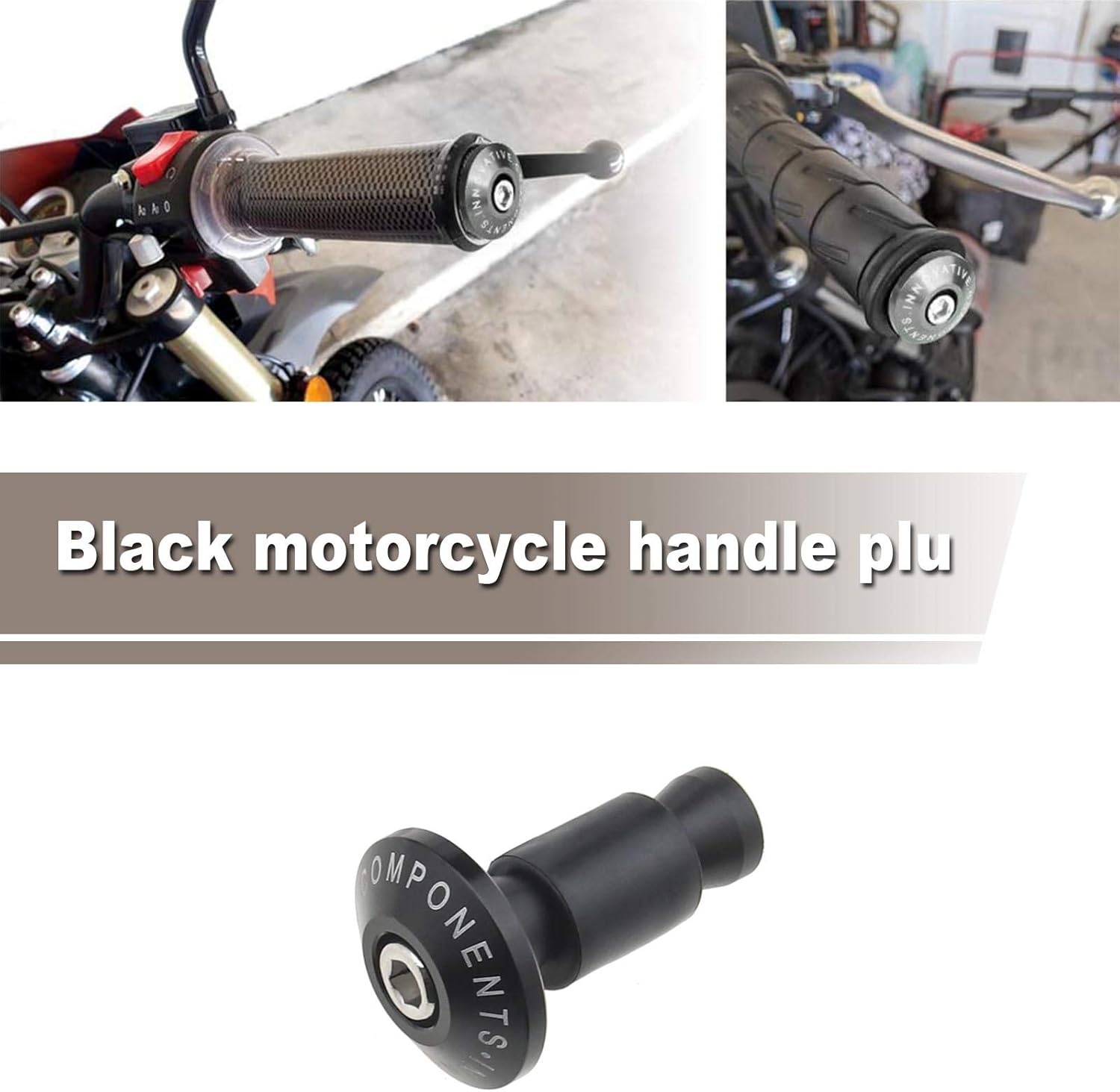 OTOTEC Pair of 22mm Motorcycle Handlebar End Plug Covers Kit with Bolts Expansion Tubes Hex Wrench Black Universal For 7/8Inch Bars Motorbike - Image 3