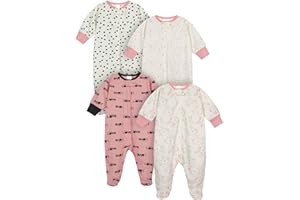Onesies Brand baby-girls 4-pack Sleep 'N Play Footies Multi Pack