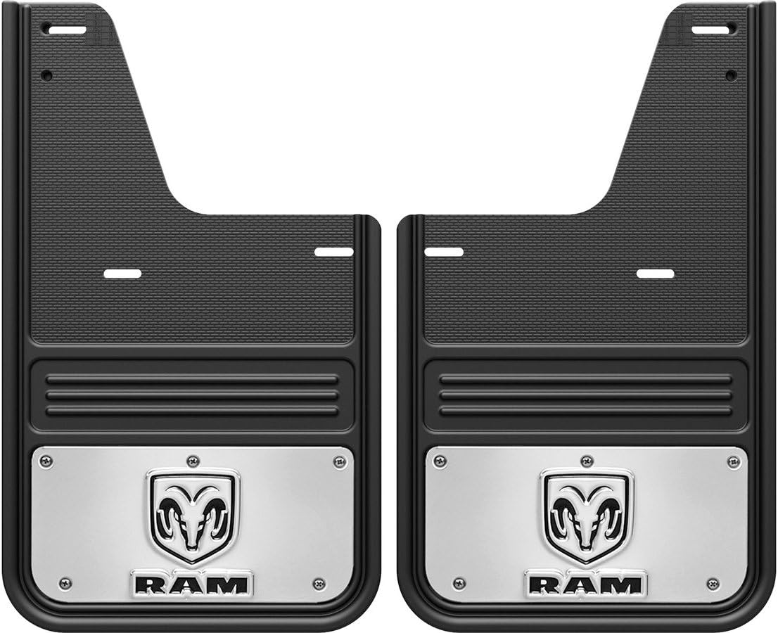 Gatorback Mud Flaps with RAM Head Logo (Fits 2009-2018 RAM Rear - Single Rear Wheel)