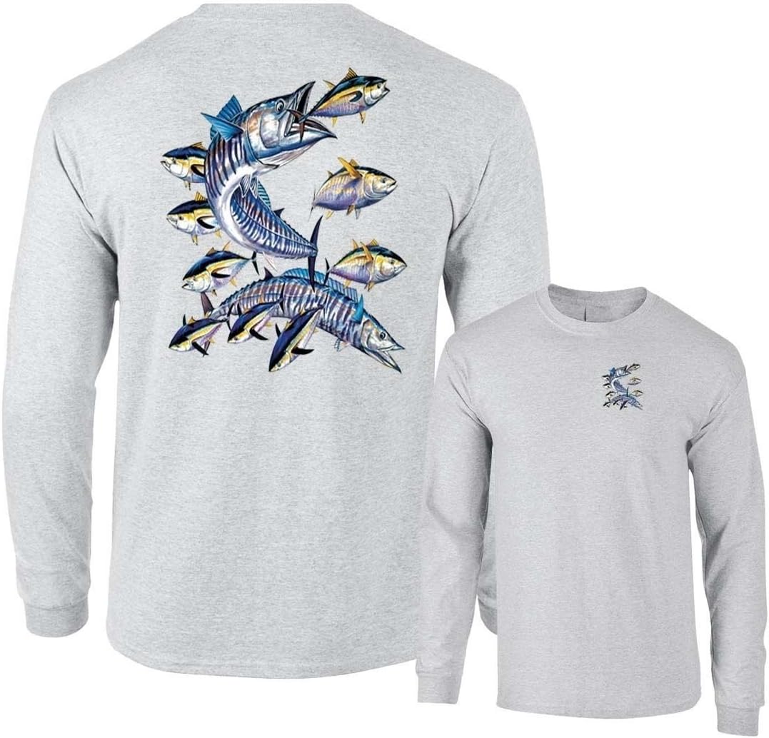 Lucky Ride Wahoo Fish Albacore Yellowfin Tuna Fishing Long Sleeve T-Shirt