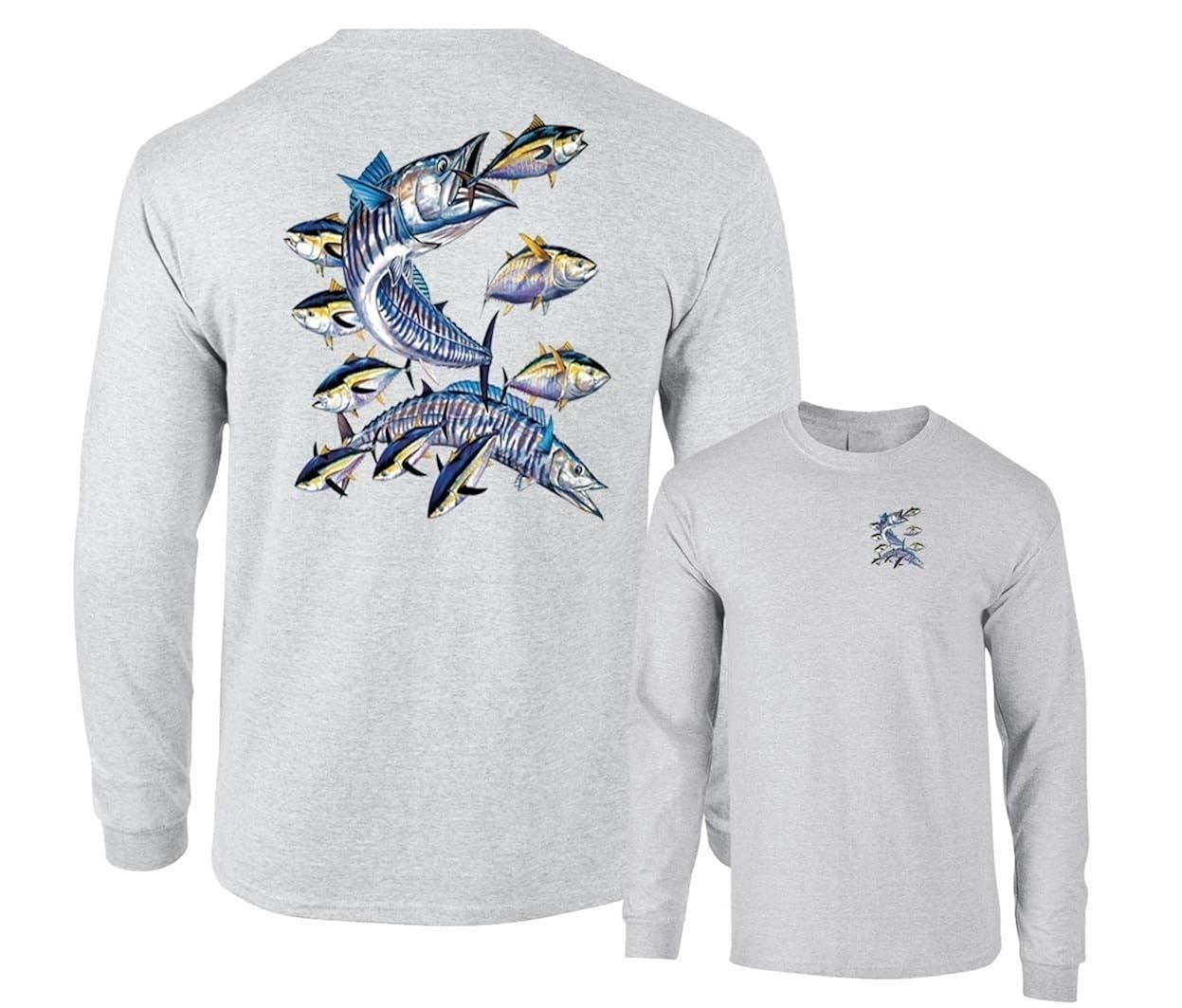 Wahoo Fish Albacore Yellowfin Tuna Fishing Long Sleeve T