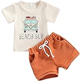 Newborn Baby Boys Clothes Beach Toddler Hawaiian Short Sleeve 12 18 Months T-Shirts Drawstring Summer Short Pants