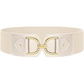Wide Belts for Women Fashion Elastic Belt for Dresses Vintage Waist Belt Ladies Stretchy Belt Gold Buckle
