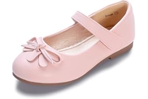 Hehainom Girls Dress Shoes, Flower Toddler/Little Kid Girl Shoes, Bowknot Mary Jane Ballerina Flat Shoes for School Party