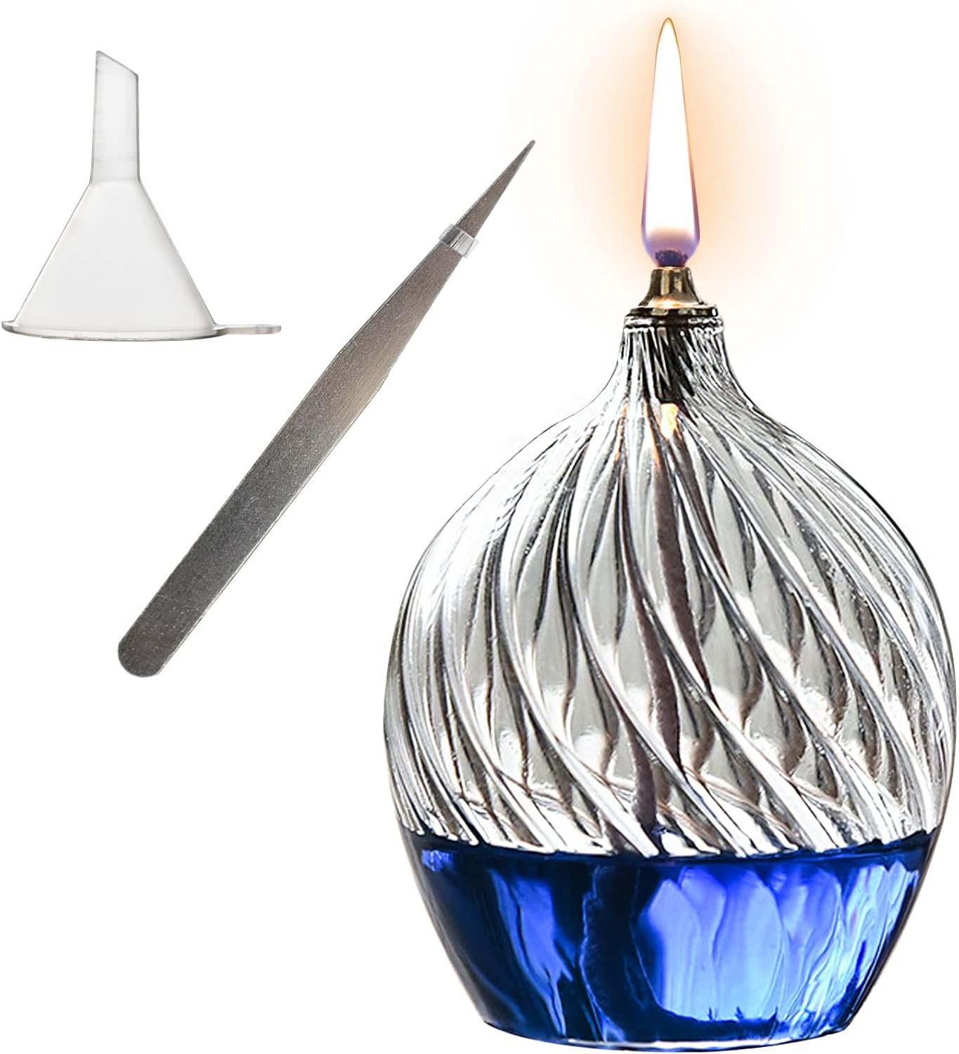 Oil Lamps & Accessories - GXFCCYXT Refillable Liquid Petite Glass Oil lamp, Sturdy Borosillicate Glass Oil Candle, Unique Internal Thread Appearance for Fine Dining & Restaurants or Home