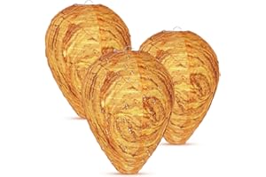 YODOINKY 3 Pack Waterproof Wasp Nest Decoy - Waterproof Fake Wasp Nest - Faux Wasp Nest Hanging Outdoor for Wasp, Hornets, Yellow Jackets (8 x11 Inch