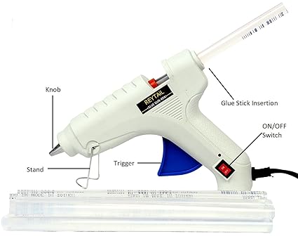 40W White Heavyduty Hot Melt Glue Gun with 25 Sticks (11 mm x 20 cm)