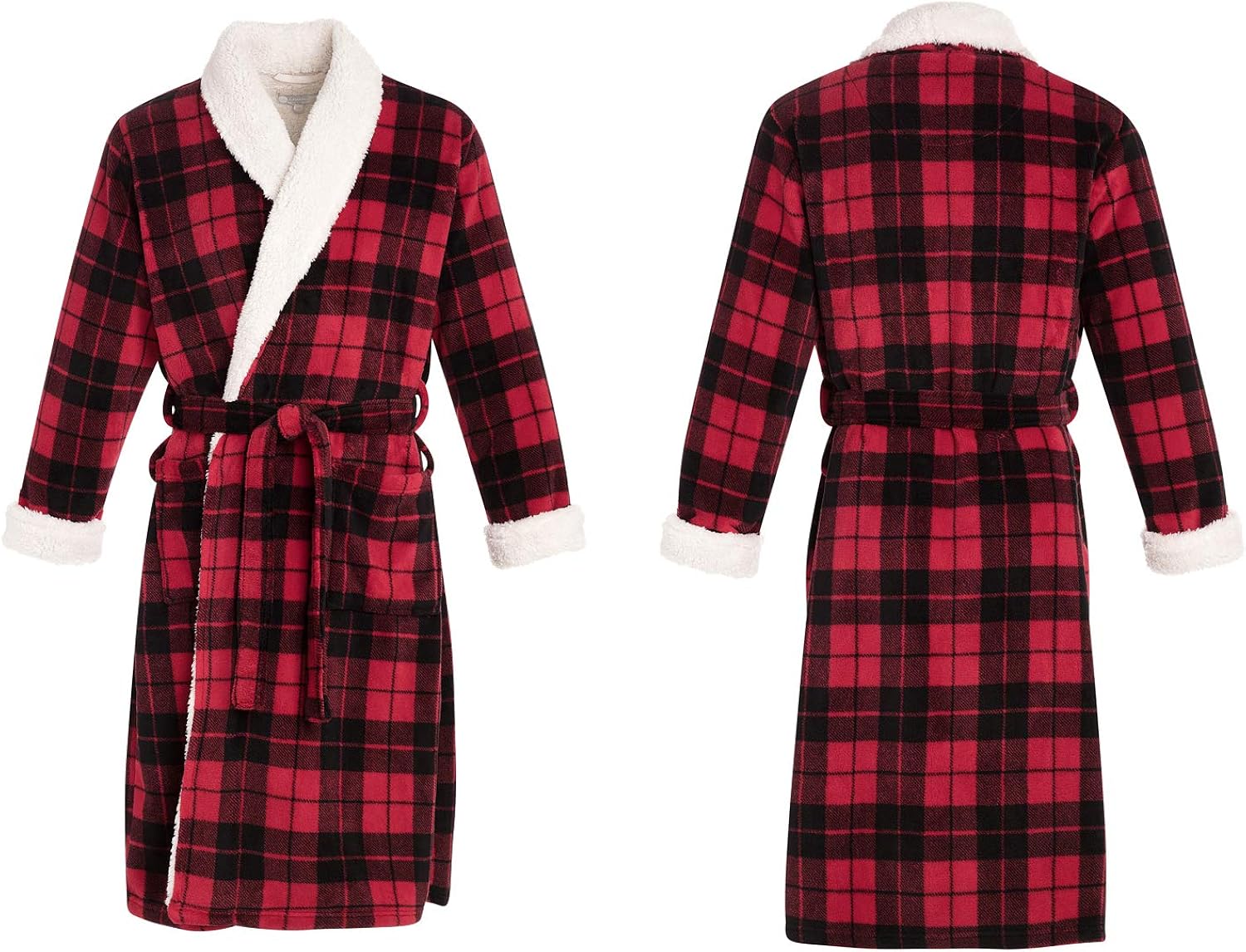 Alexander Del Rossa Men's Warm Fleece Robe, Plush Bathrobe at  Men’s Clothing store