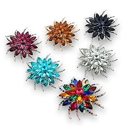 Big Flower Brooch Clear Austrian Crystal Bridal