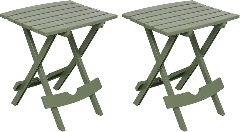 Amazon Com Adams Manufacturing 8500 01 4702 Quik Fold Side Table Sage 2 Pack Garden Outdoor