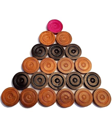 Sagar Prem Carrom-Set – 24 Acryl-Münzen + 1 Striker, 6 Mm Dick, Bunte Farben, Für Spiel & Kinder-Lernspaß