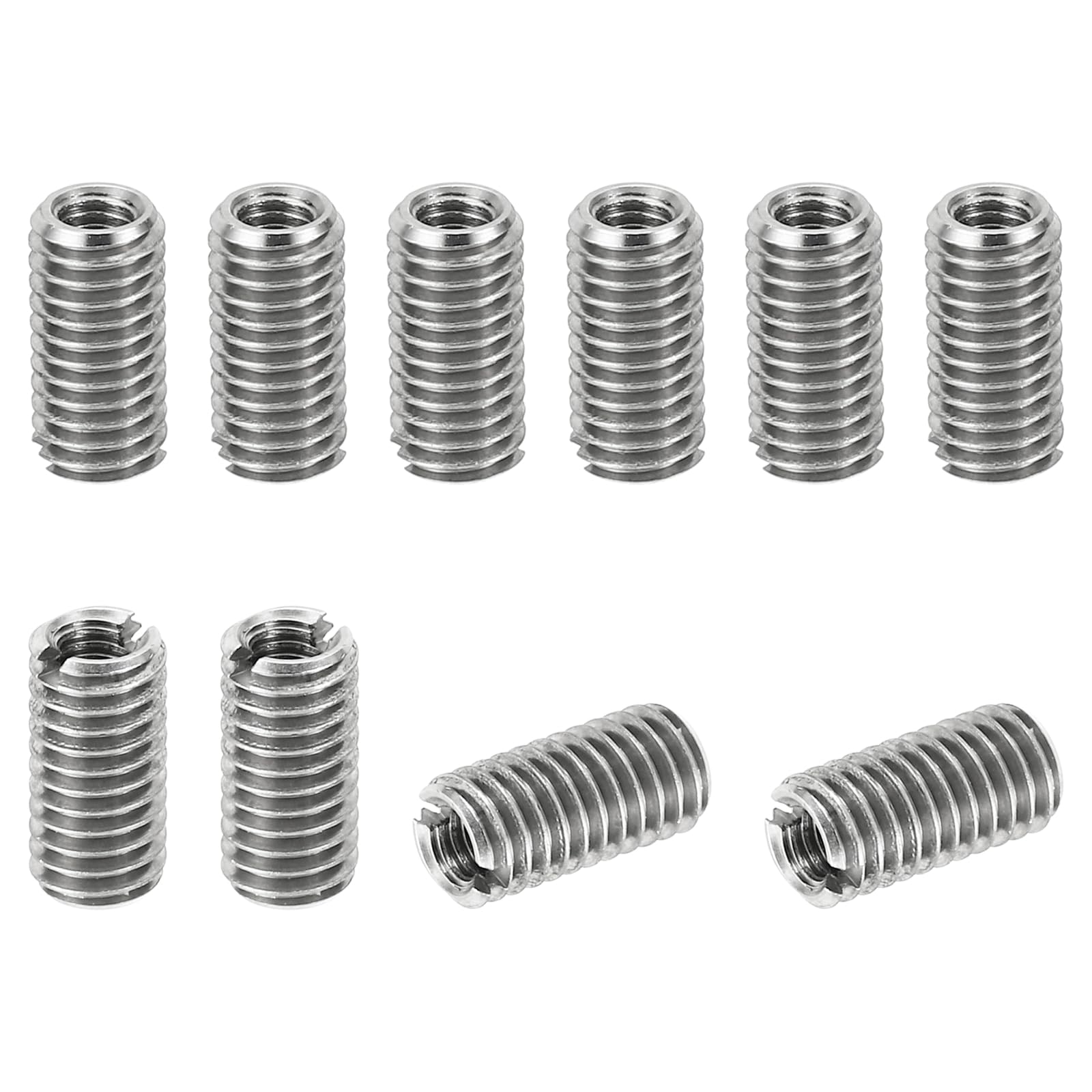 PATIKIL Thread Adapters Sleeve Reducing Nut, 10 Pcs M5*0.8 Male to M3*0.5 Female Repairing Insert Nut Screw Reducer Conversion Stainless Steel Fastener 10mm