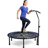 MXL Maximus PRO Bungee Rebounder - Premium 40" Indoor Mini Trampoline for Adults, Quiet Soft Bounce with 60 Connectors, Foldable Legs, DVD &amp; Online Workouts, 400lb