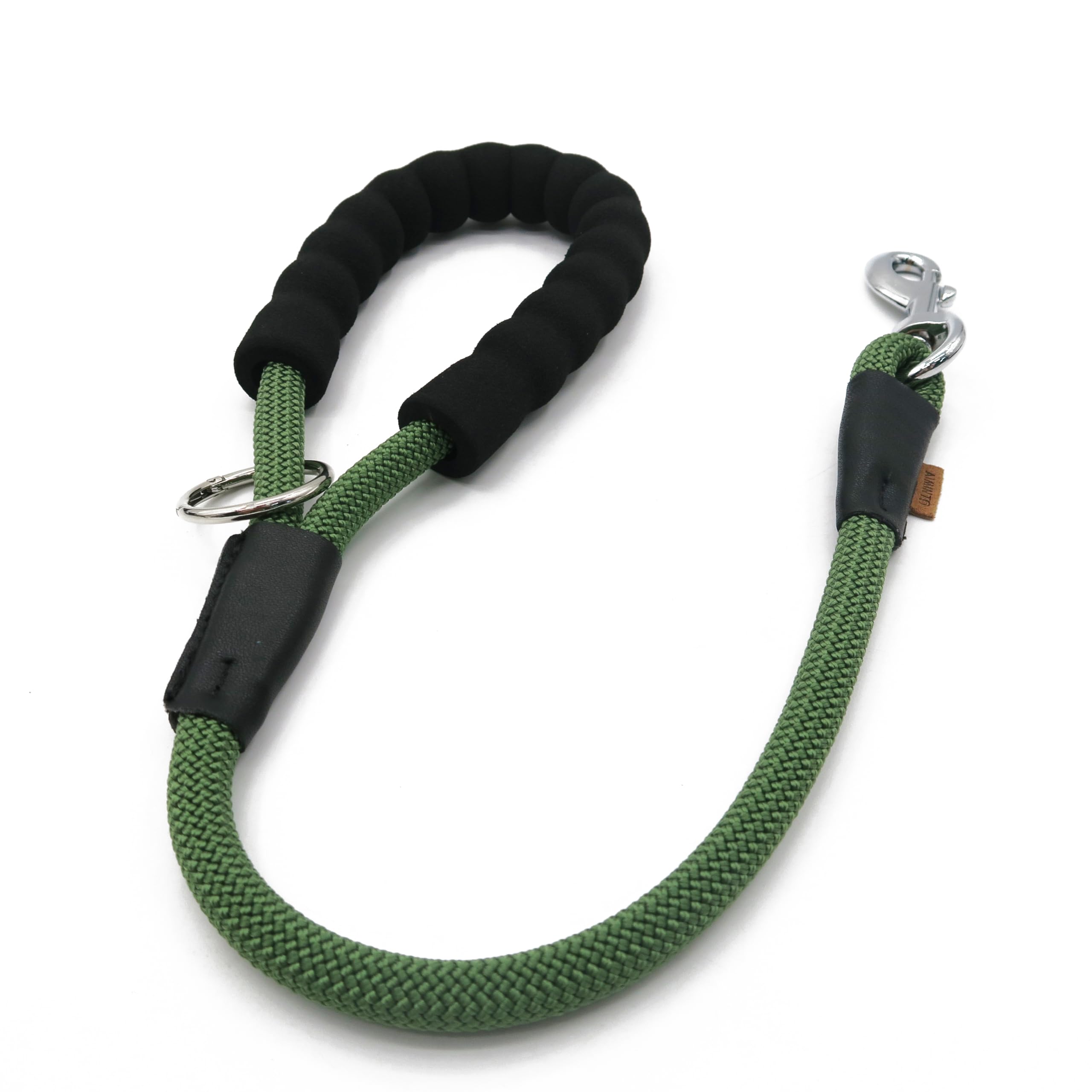 Aiminto Dog Leash, Braided Rope Traction – Walking Training Lead for Medium/Large Dogs ((1/2") - 2FT, Dark Green)