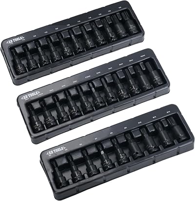 AB Tools 3/8in Drive Impact Shallow Hex Torx Star Spline Bits 31pc Set Metric