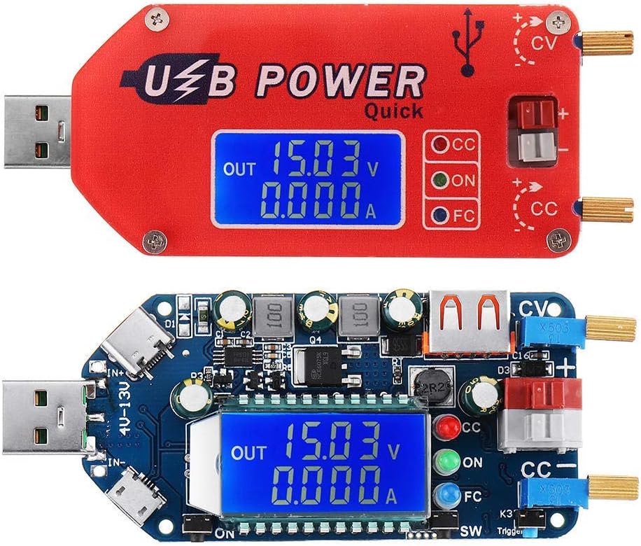 DollaTek 15W USB Step UP Power Supply Module Boost Adjustable Converter Fan Speed Control Potentiometer with LCD Display - Red - Image 3
