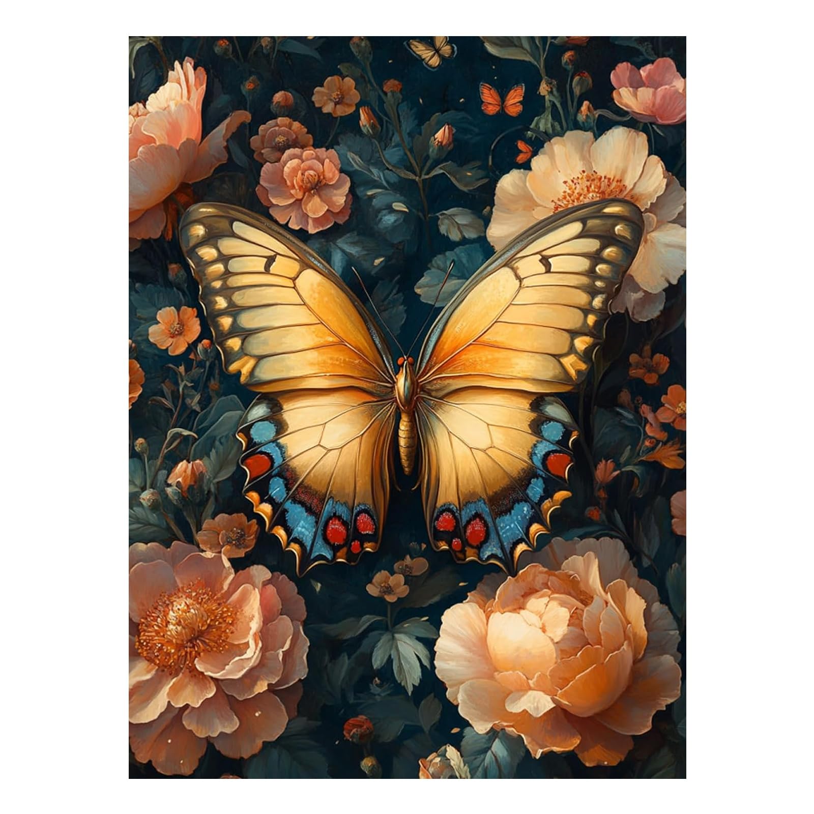 Mafenr Art Butterfly Paint by Numbers for Adults, Butterfly Paint by Numbers, Painting by Numbers Canvas for Gifts and Wall Decorate 12x16 Inch/30x40 CM — image 1