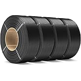 SUNLU PLA+ Refill Filament Refill 1.75mm 4KG, 3D Printer Filament PLA Plus, No-Spool Black PLA+ Filament for Reusable Spools Compatible with Bambu Labs Filament, 4-Rolls 1KG/Roll