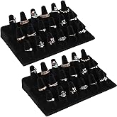 mekueeex 2PCS Velvet Ring Display Stand, 18 Holders Ring Display Stand Organizer for Jewelry Storage Drawer