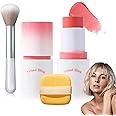 Cream Blush Stick with Brush and Makeup Sponge,Waterproof Multi Cream Makeup Stick,Lightweight,Long-lasting,2 in 1 Multi Blush for Cheeks & Lip Tint & Eyeshadow K