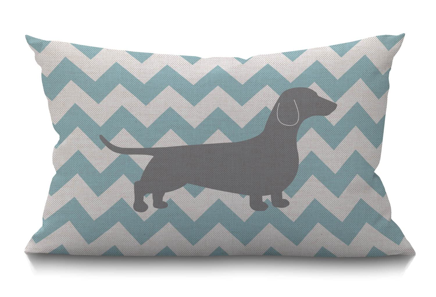 BGBDEIA Dachshund Dog Cushion Cover Cotton Linen Pillow Cover Oblong Rectangle Pillow Cases for Men Women Boys Girls Kids Pillowcase Sofa Bedroom Livingroom 12x20 inch 30 x 50 cm