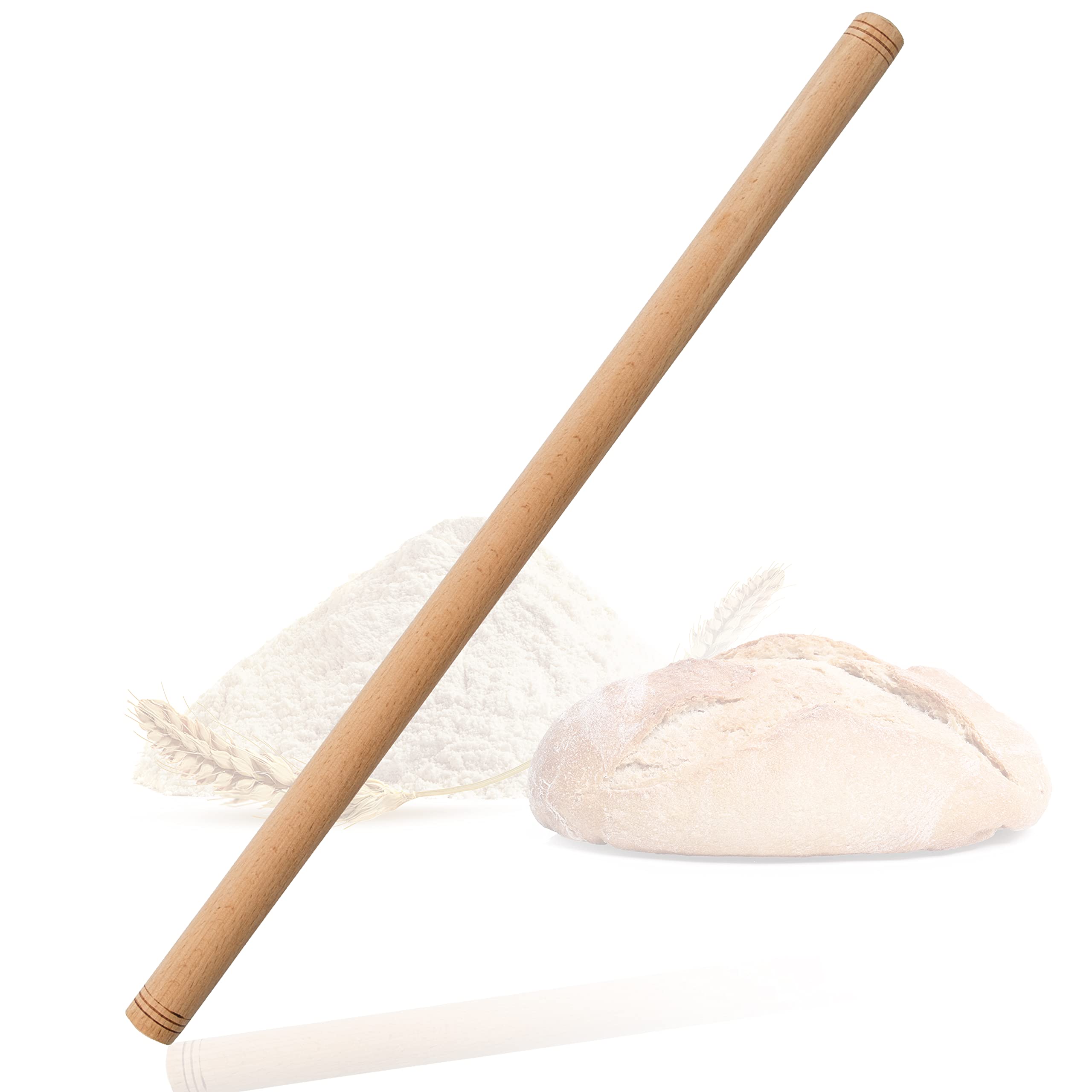 spar-home Turkish Rolling Pin - Traditional Beech Wood Rolling Pin Handmade Wooden Oklava (60 x 2.5 cm)