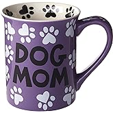 Enesco 4026112 Our Name is Mud “Dog Mom” Stoneware Mug, 16 oz., Multicolor
