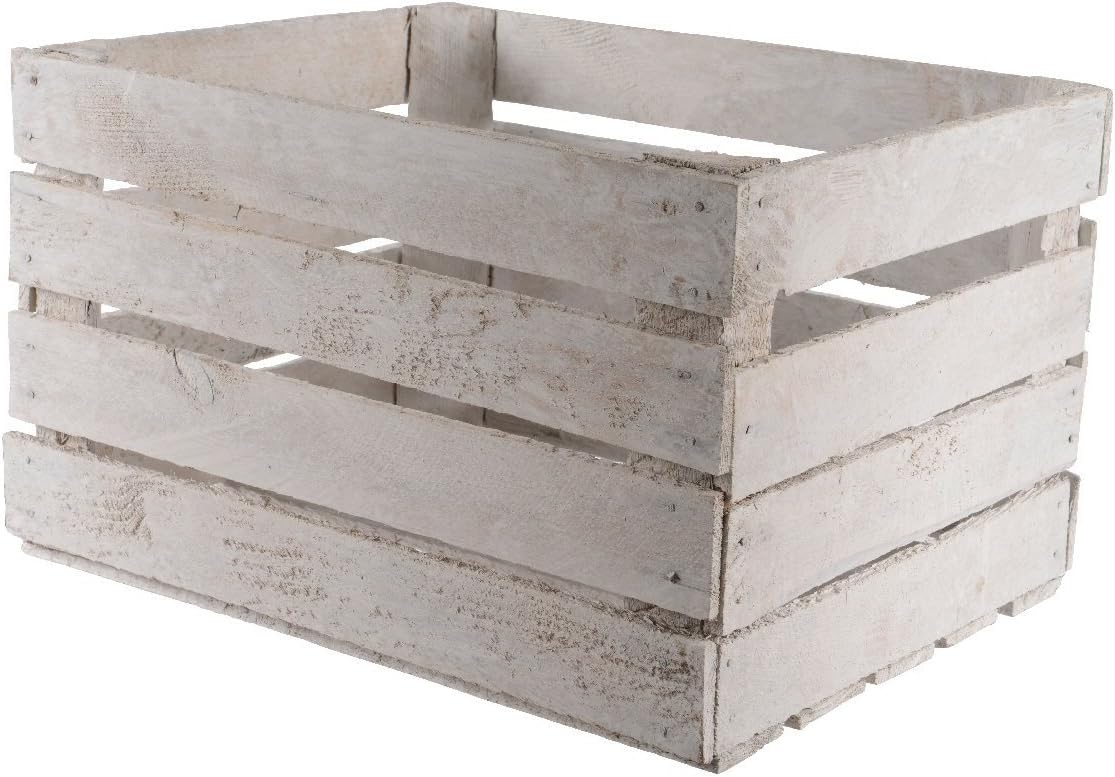 CAJA DE MADERA BLANCA ESTILO FRUTERIA: Amazon.es: Hogar
