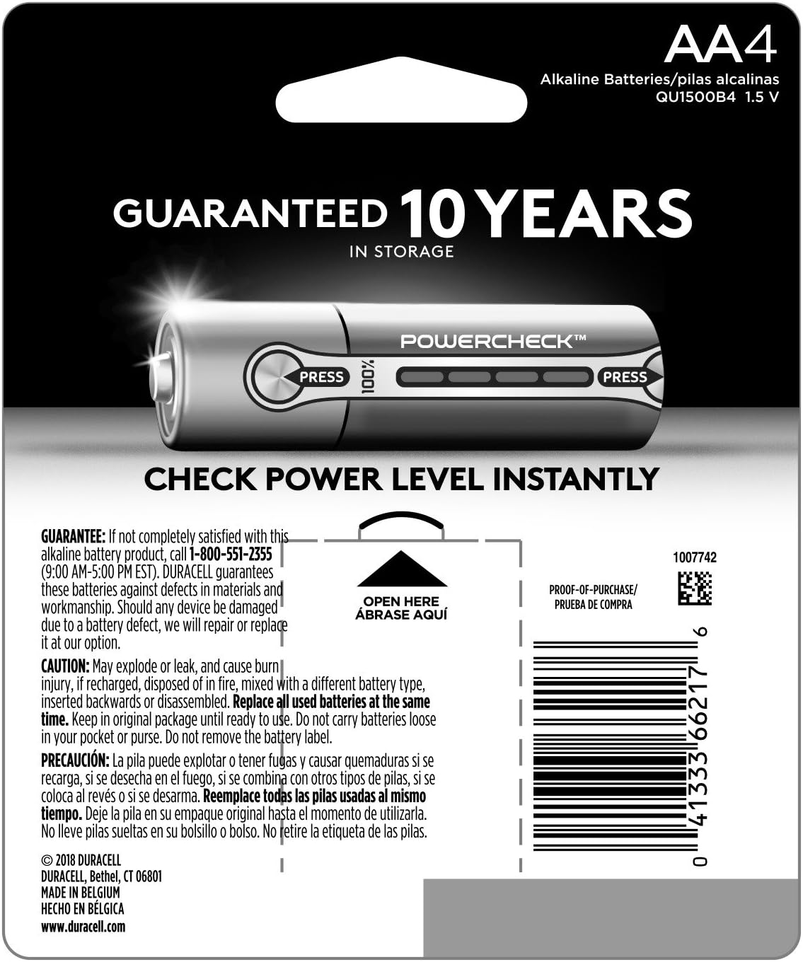 Duracell Quantum AA Alkaline Batteries - Long Lasting, All-Purpose Double A battery for Household and Business - 4 count: Health & Personal Care