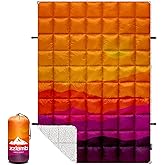 zzlamb Outdoor Camping Blanket with Sherpa Lining,Puffy Thick Camp Quilt for Sleeping,Packable Warm Wearable Fleece Blankets for Cold Weather,Traveling,Backpacking,Picnics,Beach,Stadium 52x75in