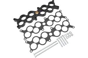 Rosvola Engine Spacer, Black, ABS, Metal, Mustang GT-40 5.0 1987-1993, 1in Thick, 1.640in Port,