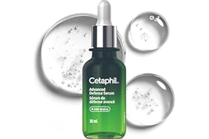 CETAPHIL Advanced Defense Serum, AM Face Serum for Stressed Sensitive Skin, 1 Fl Oz Dropper Bottle, Gallic Acid & Vitamin E