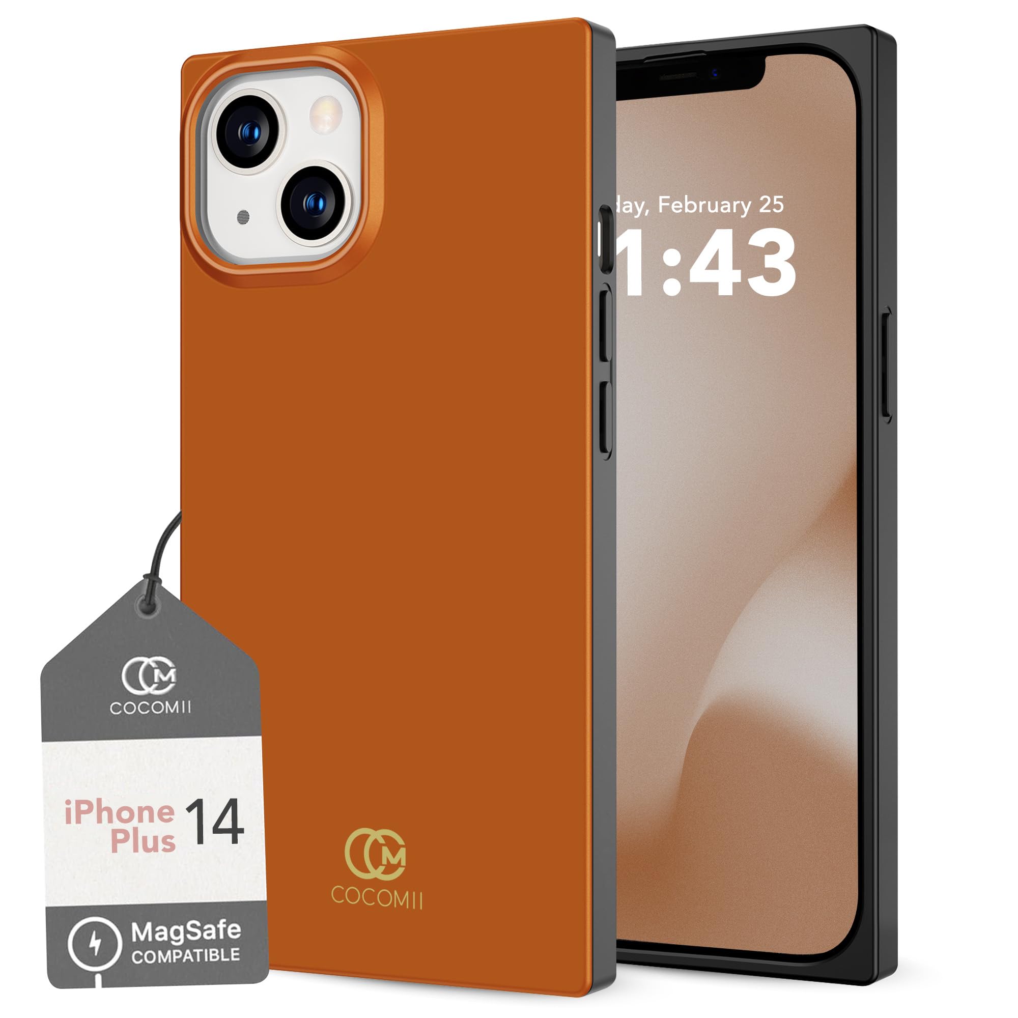 Photo 1 of Cocomii - Rectangle Case Compatible with iPhone 14 Plus/15 Plus - Compatible with MagSafe, Solid Color, Fashionable Hues, Matte, Magnetic Phone Case for iPhone 14 Plus/15 Plus 6.7 inch, Caramel