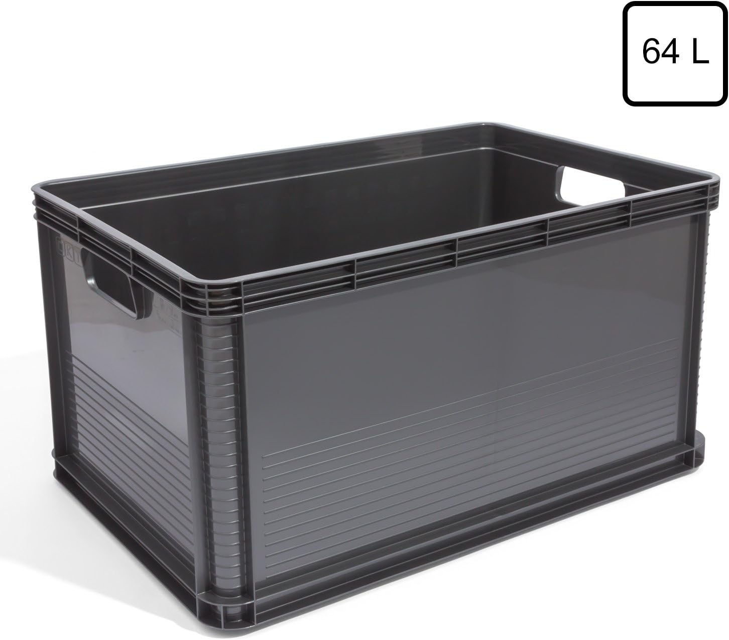keeeper - Juego de 3 cajas de plástico (64 L), color gris: Amazon.es: Hogar