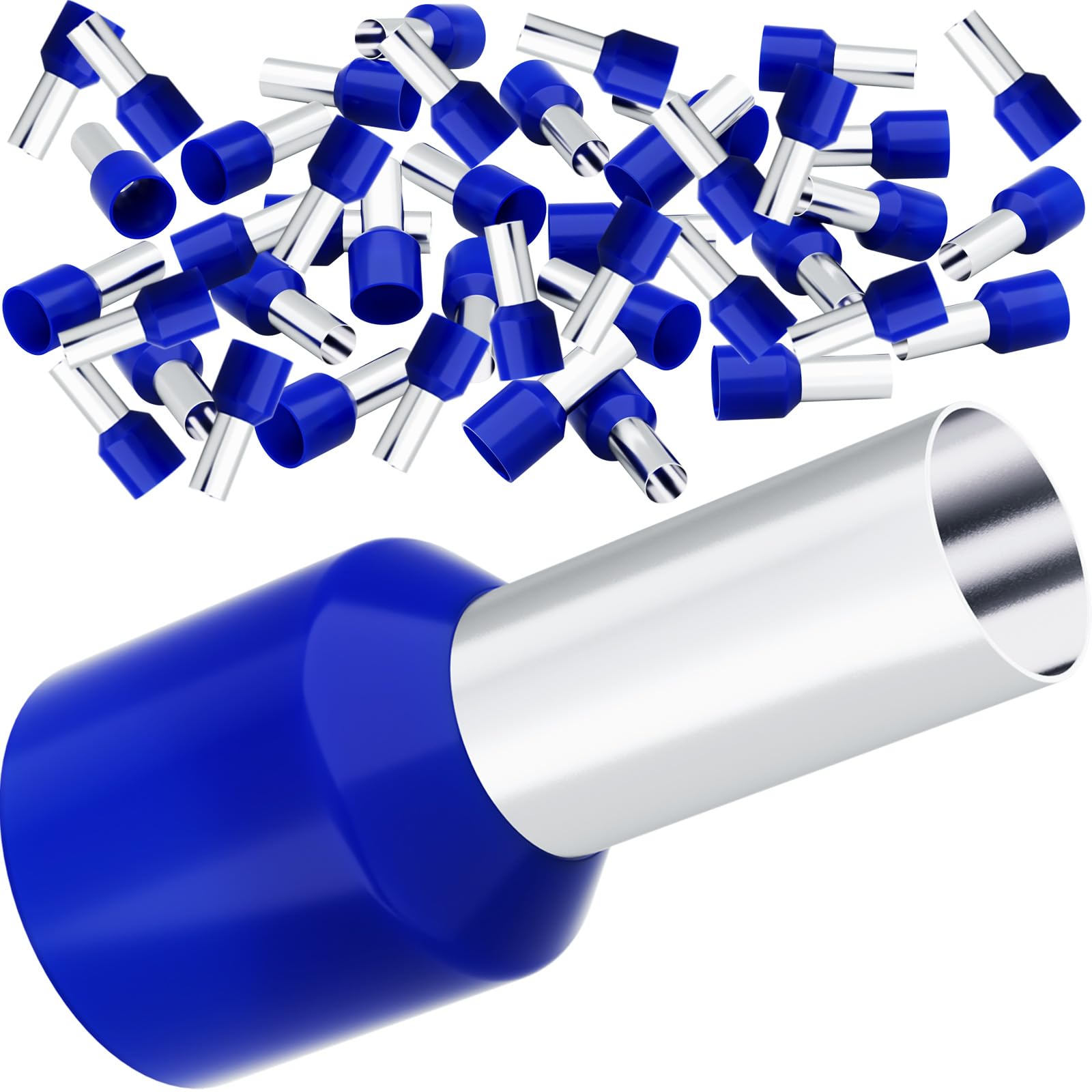 HOLMOL Ferrules 16mm², 150PCS Bootlace Ferrules, Insulated Wire Ferrule, 16mm Bootlace Wire Crimp Ferrule for Electrical Connections (16mm² x 12mm)