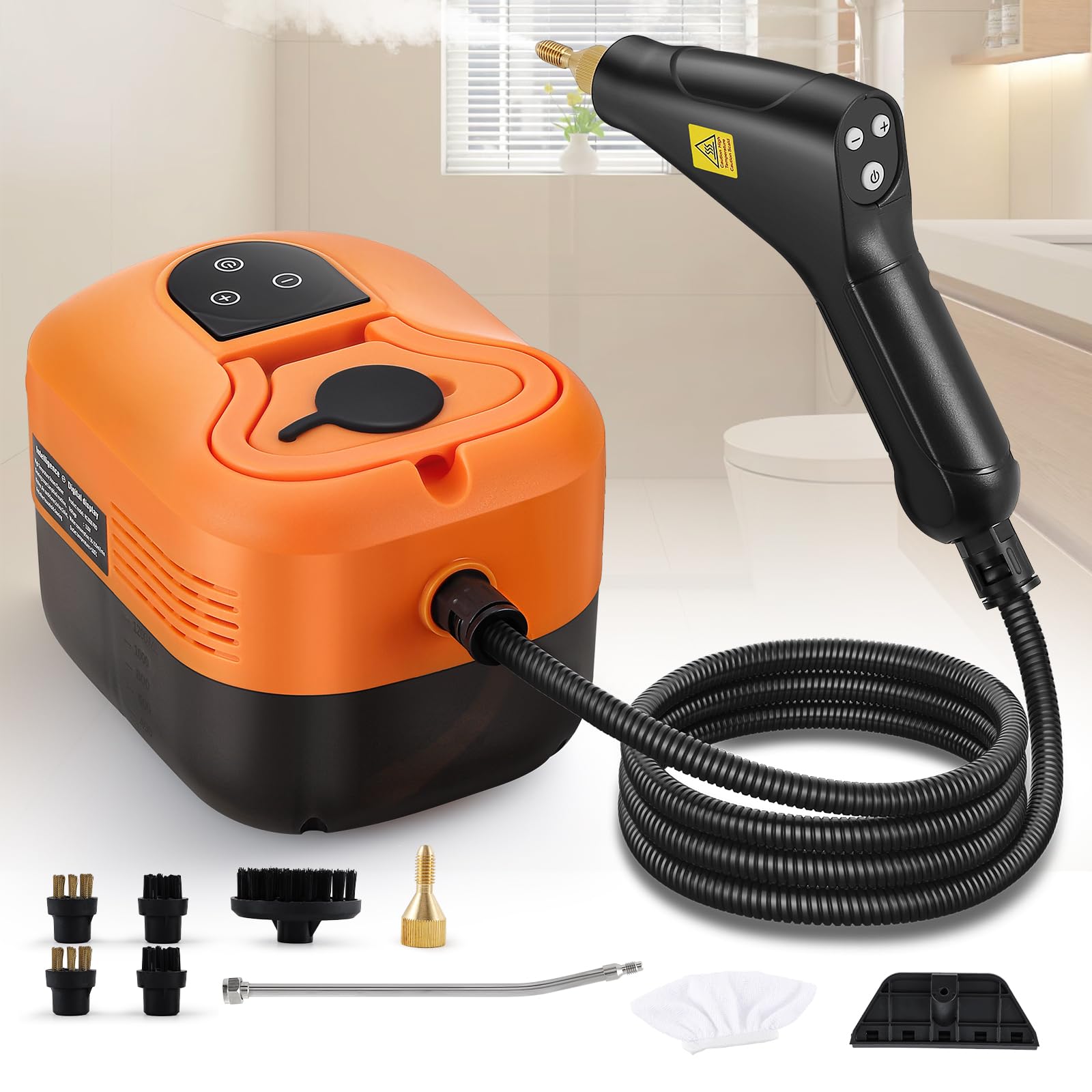 Photo 1 of Hapyvergo Handheld Steam Cleaner Portable Steamer for Cleaning Grout Tile Car Detailing Pressurized Multi-Surface Steam Cleaner for Home Kitchen Bathroom