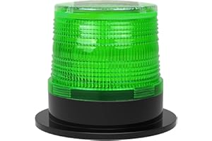 Aolyty Solar Strobe Warning Light with Strong Magnetic Base LED Warning Lamp Super Bright Solar Safety Flashing Light Waterproof for Construction, Traffic, Factory, Crane Tower, Dock (Green)