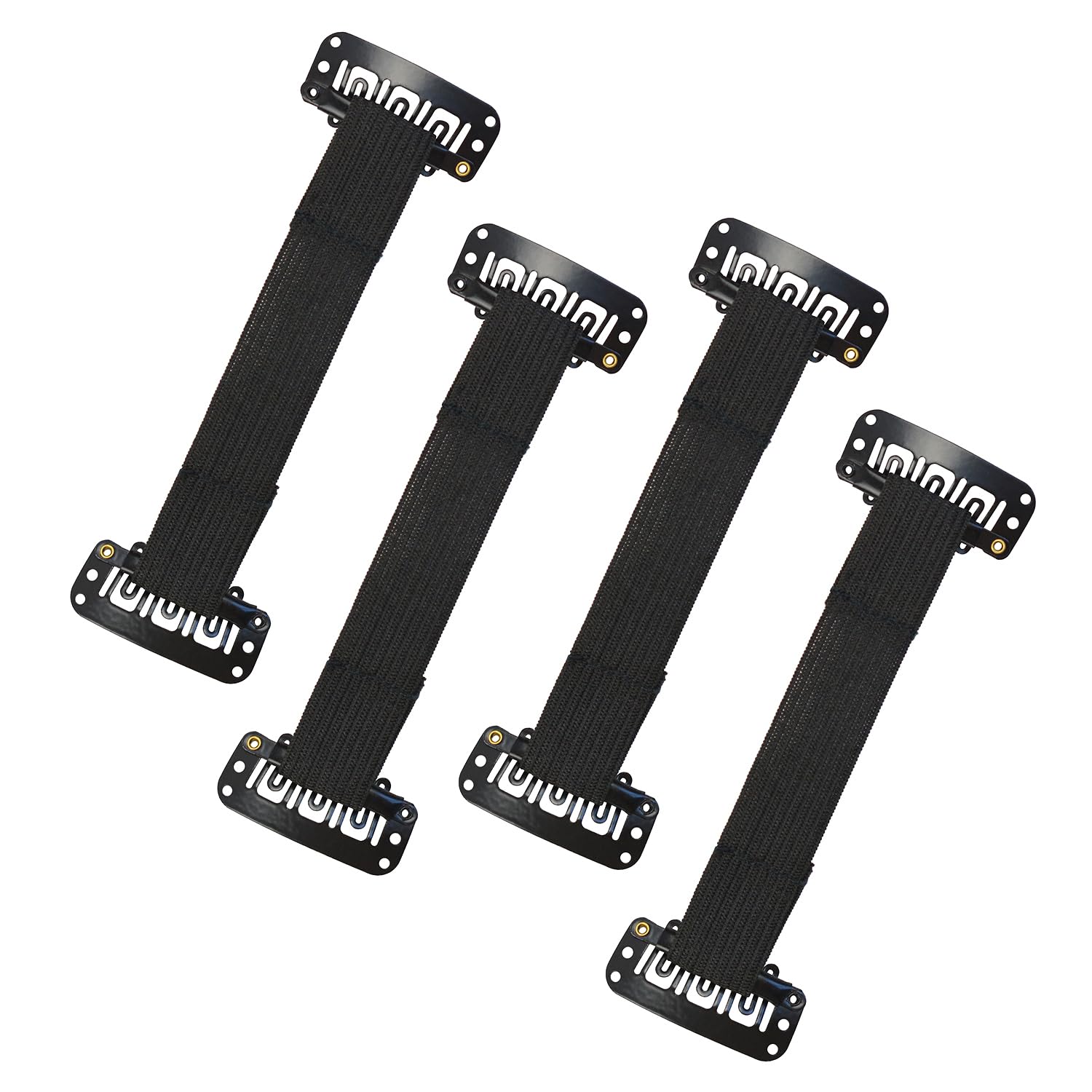 4 Pcs Face Lift Bands Adjustable Elastic Eyelids Lift Straps with Clips for Face Shaping (11cm Black Single Bands)