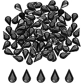 MECCANIXITY 100PCS Flat Back Acrylic Teardrop Gems 6x10mm Artificial Rhinestones for DIY Crafts Bead Wedding Party Face Painting Jewelry Making Black