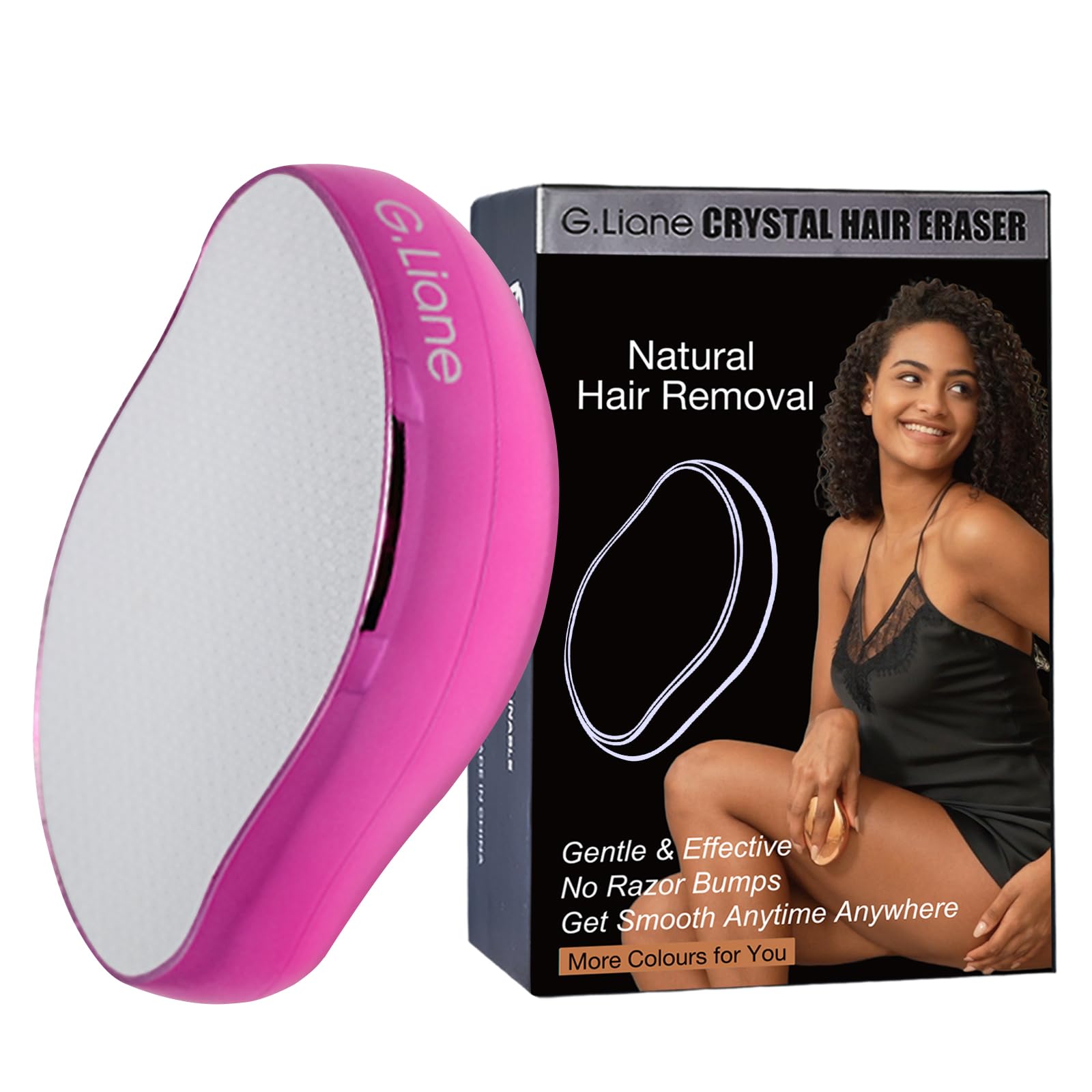 G.Liane Crystal Hair Eraser,Upgraded Painless Crystal Hair Remover,Effective Nano Glass Hair Removal Device and Skin Exfoliation,Body Epilator for Women and Men(Magenta)
