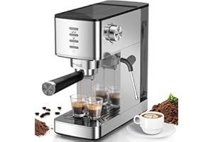 Electactic Espresso Machine 20 Bar with Rapid Cold Brew - Hot & Iced Coffee Maker, Built-in Steam Wand, Touch Screen, 37oz Water Tank -Perfect for Lattes, Cappuccinos, and Gift for Coffee Lovers