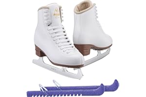 Jackson Ultima Excel White Figure Ice Skates for Women and Girls - Improved, LAUNCHED 2019 Bundle with Skate Guards