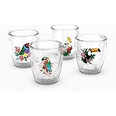 Tervis Birds of the Tropics Collection Made in USA Double Walled Insulated Tumbler Travel Cup Keeps Drinks Cold & Hot, 12oz - 4pk, Assorted
