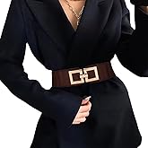 Wide Belts for Women Fashion Elastic Belt for Dresses Vintage Waist Belt Ladies Stretchy Belt Gold Buckle