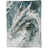 Dragon Blanket for Adults Kids, Flannel Dragon Blankets Gifts, Nordic Dragon Throw Blanket for Sofa Couch Bed Living Room Soft Warm Cozy Dragon Decor 60" x 50"