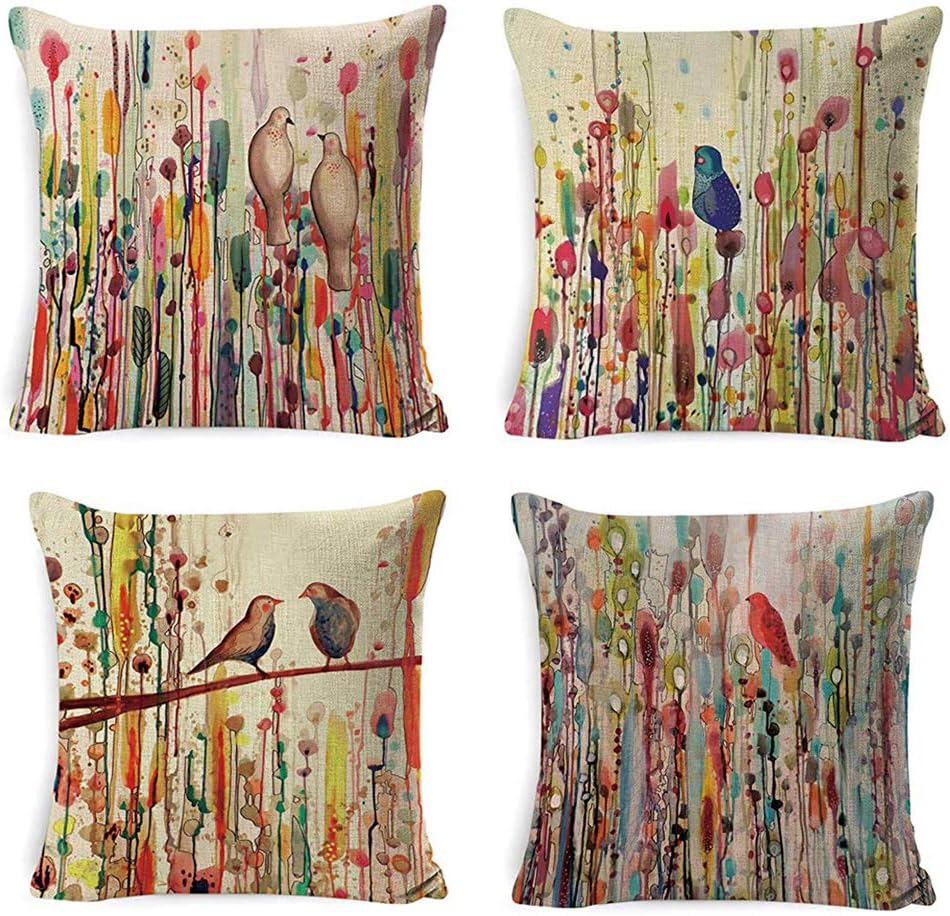 Best Blue Decorative Bird Pillows Living Room