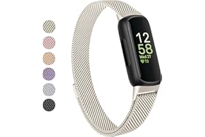 Vanjua for Fitbit Inspire 3 Bands Women Men, Stainless Steel Metal Mesh Loop Adjustable Magnetic Wristband Replacement Straps Compatible with Fitbit Inspire 3 Fitness Tracker
