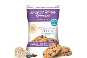 KC SUNSHINE'S COOKIES KC Sunshine’s Gluten Free Cookies (Oatmeal Raisin, Pack of 6) – Gluten Free Snacks - Dairy Free, Nut Free, Vegan Friendly & Plant Based Cookies – Gluten Free Cookies Individually Wrapped