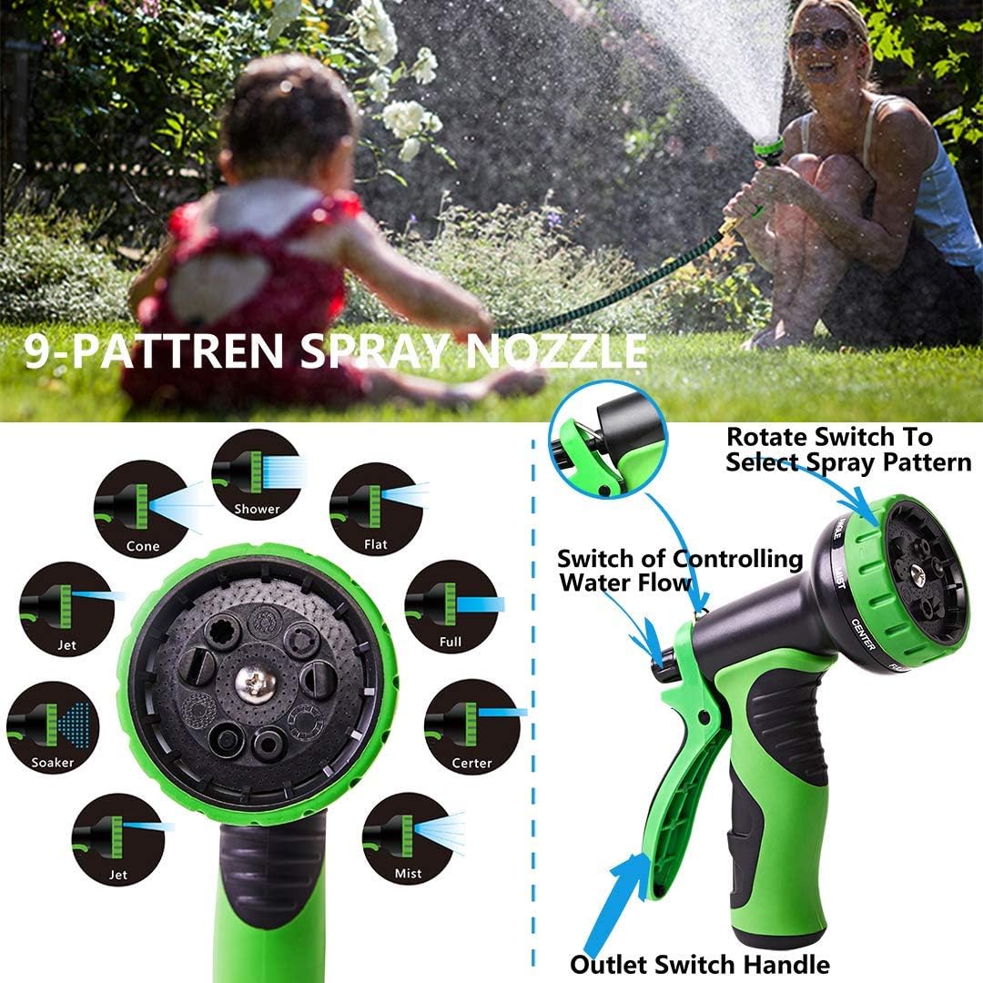 100 ft Expandable Garden Hose, Upgraded Leakproof Lightweight Garden Water Hose with 3/4" Solid Brass Fittings, Extra Strength 3750D Durable Gardening Flexible Hose, Expanding Garden Hoses Spray Nozzle … : Garden & Outdoor
