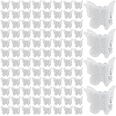 100 Pack White Butterfly Hair Clips Pastel Mini Cute Butterfly Hair Clips Accessories for 90S Women and Girls (White)
